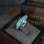 Turquoise Ring, Turquoise Wedding Ring, Turquoise Wedding Band, Turquoise Jewelry, Silver Wedding Ring, Silver Wedding Band, Turquoise Ring - Image 6