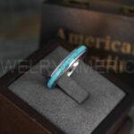 Turquoise Ring, Turquoise Wedding Ring, Turquoise Wedding Band, Turquoise Jewelry, Silver Wedding Ring, Silver Wedding Band, Turquoise Ring - Image 3