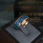 Opal Ring, Opal Wedding Band, Galaxy Ring, Galaxy Wedding Band, Crushed Opal Wedding Ring