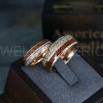 Meteorite Rings, Meteorite Wedding Rings, Meteorite Wedding Bands, Meteorite Jewelry, Rose Gold Wedding Rings, Rose Gold Wedding Bands, Meteor Rings - Image 2