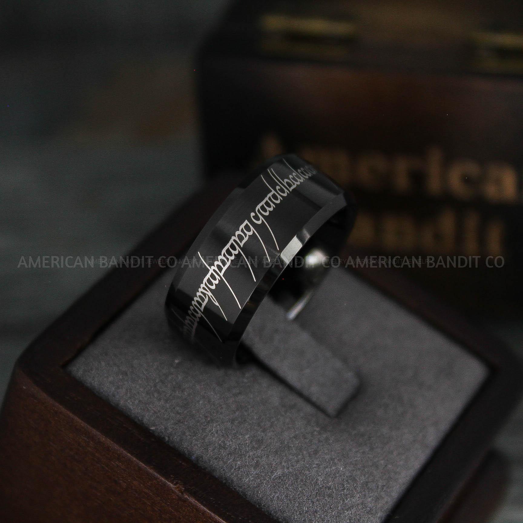 IMG_5456 Elvish Ring, Elvish Wedding Ring, Elvish Wedding Band, Elvish Jewelry, Black Wedding Ring - Image 1