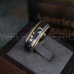 Flying Geese Rings, Geese Wedding Rings, Goose Hunting Ring, Hunting Jewelry, Black Wedding Band, Duck Hunting Goose Hunting Black Duck Band