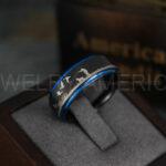 Flying Geese Rings, Geese Wedding Rings, Goose Hunting Ring, Hunting Jewelry, Black Wedding Band, Duck Hunting Goose Hunting Black Duck Band - Image 2