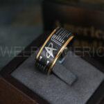 Star Trek Ring, Star Trek Wedding Band, Black Star Trek Wedding Ring, Star Trek Wedding Ring, Star Trek Jewelry