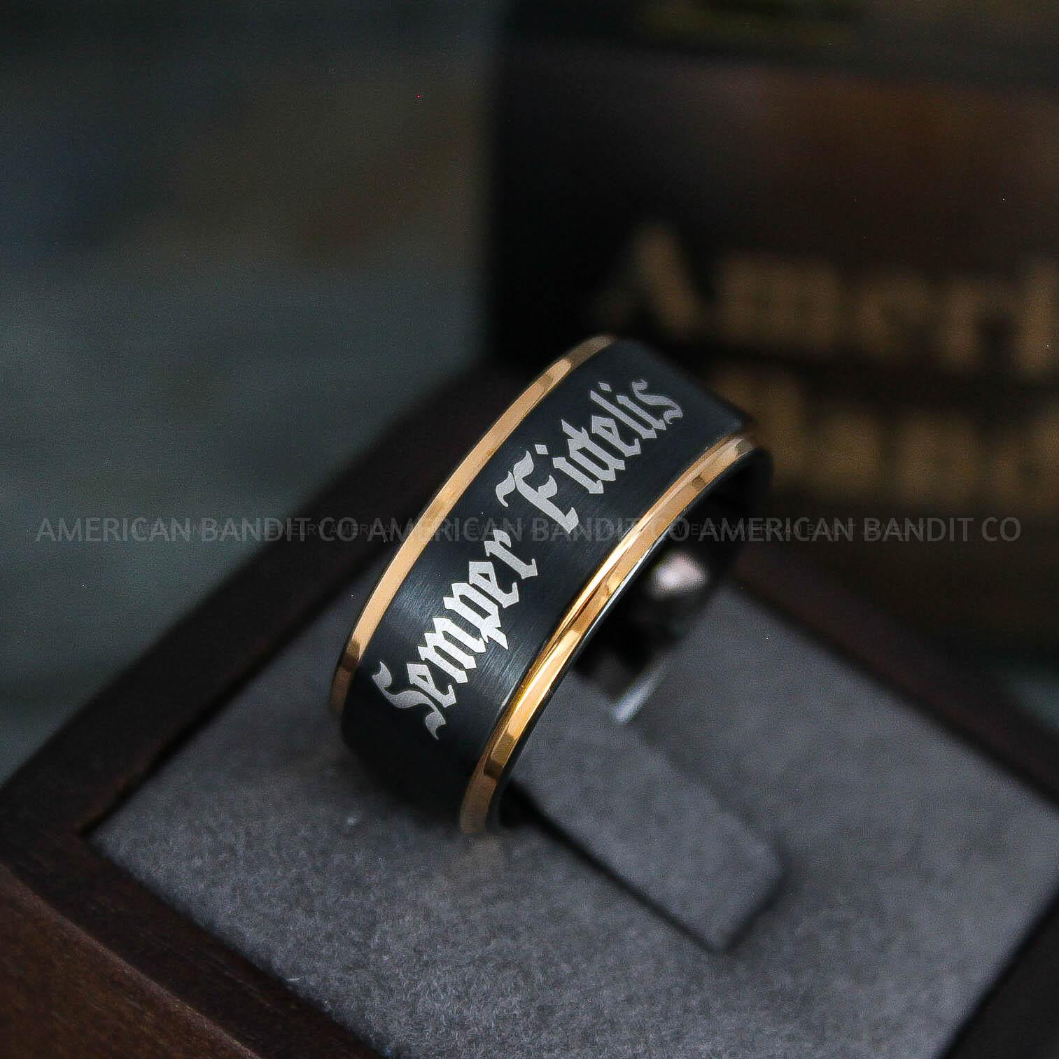 IMG_5463 Marines Ring, Semper Fidelis Ring, Marines Wedding Band, Camo Rings, Army Rings, Military Ring, Military Jewelry, Army Couple, Army Wife, Army Husband - Image 1