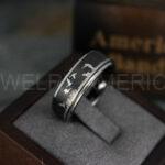 Flying Geese Rings, Geese Wedding Rings, Goose Hunting Ring, Hunting Jewelry, Black Wedding Band, Duck Hunting Goose Hunting Black Duck Band