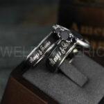 Always and Forever Rings, Couple Rings, Couple Wedding Bands, Matching Couple Rings, Couple Jewelry, Black Wedding Rings