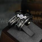 Always and Forever Rings, Couple Rings, Couple Wedding Bands, Matching Couple Rings, Couple Jewelry, Black Wedding Rings