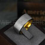 Damascus Steel Ring, Damascus Steel Wedding Ring, Damascus Steel Wedding Band, Silver Wedding Ring, Silver Damascus Steel Wedding Ring - Image 5