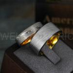 Damascus Steel Rings, Damascus Steel Wedding Rings, Damascus Steel Wedding Bands, Silver Wedding Rings, Silver Damascus Steel Wedding Rings