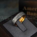 Damascus Steel Ring, Damascus Steel Wedding Ring, Damascus Steel Wedding Band, Gunmetal Wedding Ring, Gunmetal Damascus Steel Wedding Ring