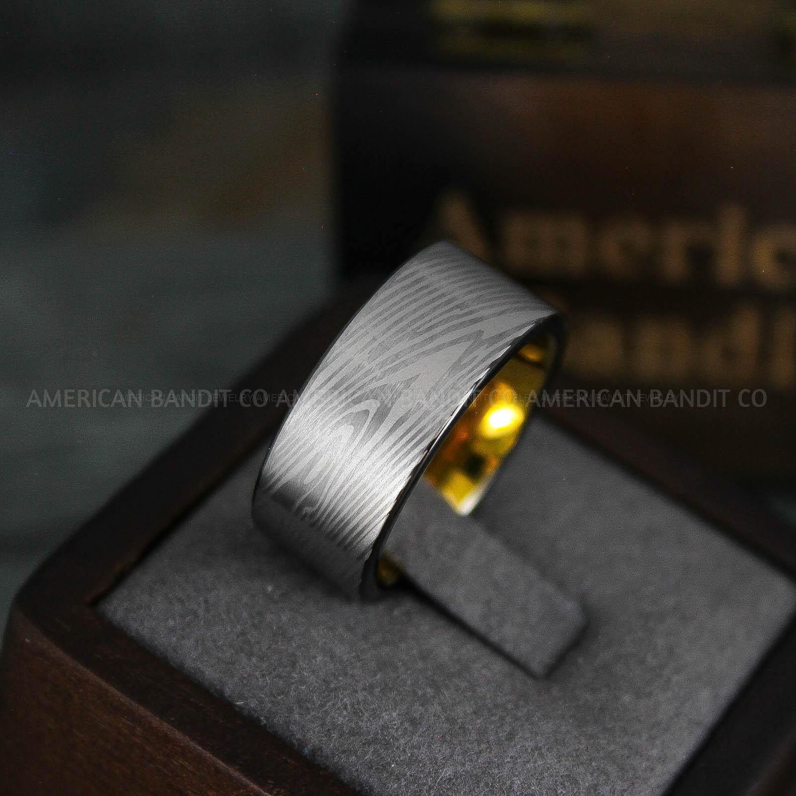 IMG_5480 Damascus Steel Ring, Damascus Steel Wedding Ring, Damascus Steel Wedding Band, Silver Wedding Ring, Silver Damascus Steel Wedding Ring - Image 1