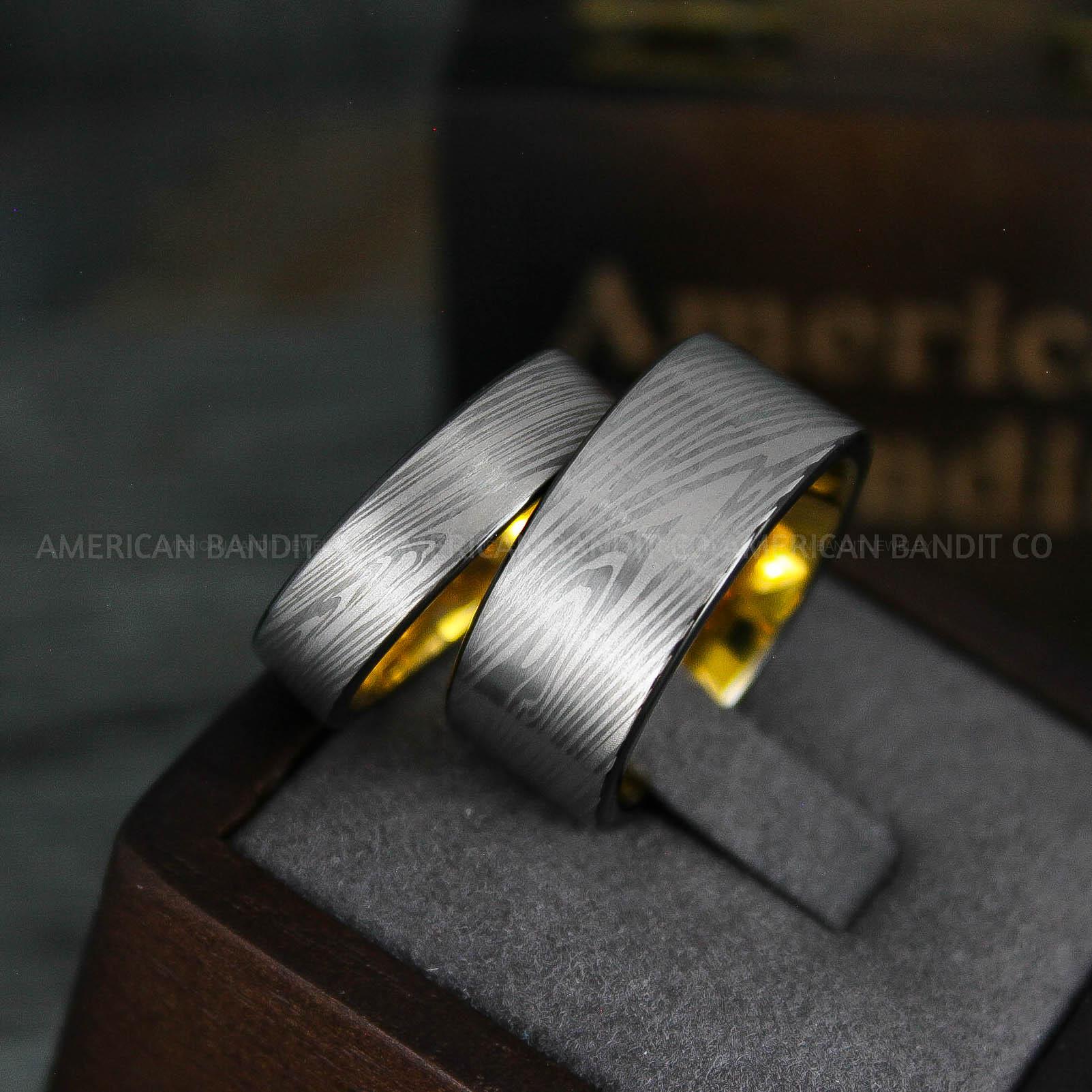 IMG_5482 Damascus Steel Rings, Damascus Steel Wedding Rings, Damascus Steel Wedding Bands, Silver Wedding Rings, Silver Damascus Steel Wedding Rings - Image 1
