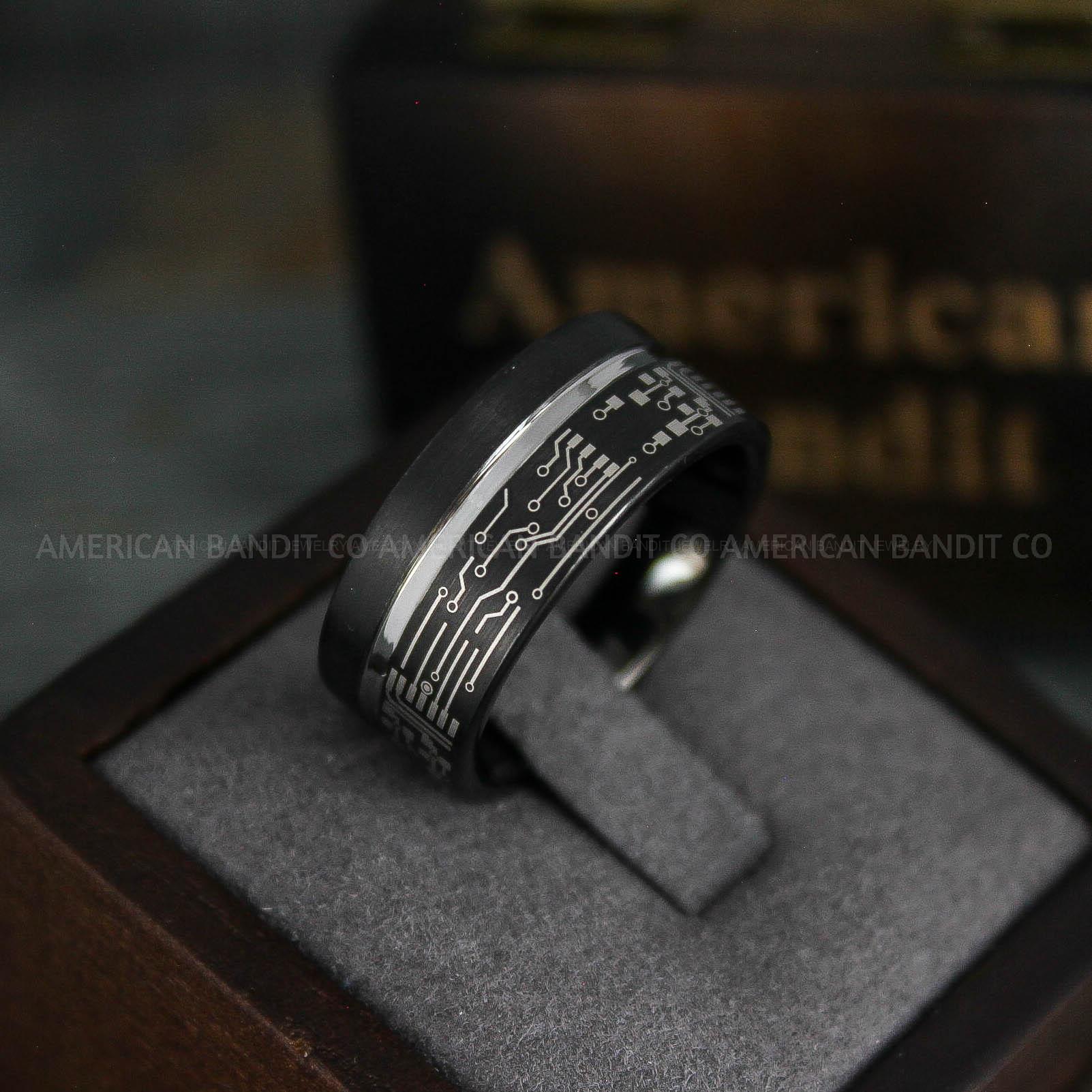 IMG_5485 Circuit Board Rings, Couple Rings, Circuit Board Wedding Bands, Gamer Rings, Gamer Wedding Bands, Gamer Wedding Rings - Image 1