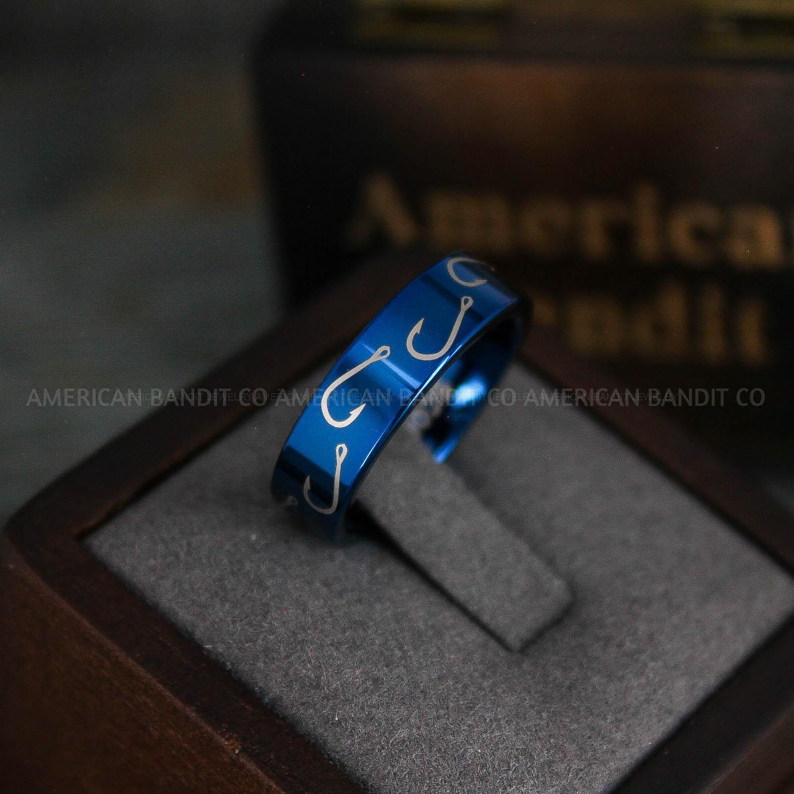 IMG_5488 Fish Hooks Ring, Fishing Ring, Fisherman Ring, Fisherman Jewelry, Fishing Wedding Ring, Fishing Wedding Band - Image 1