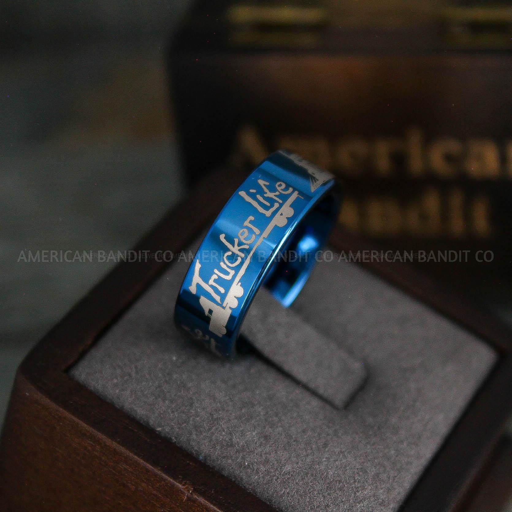 IMG_5493 Truck Driver Ring, Trucker Ring, Truck Life Ring, Trucker Life Ring, Trucker Jewelry, Truck Driver Wedding Band - Image 1