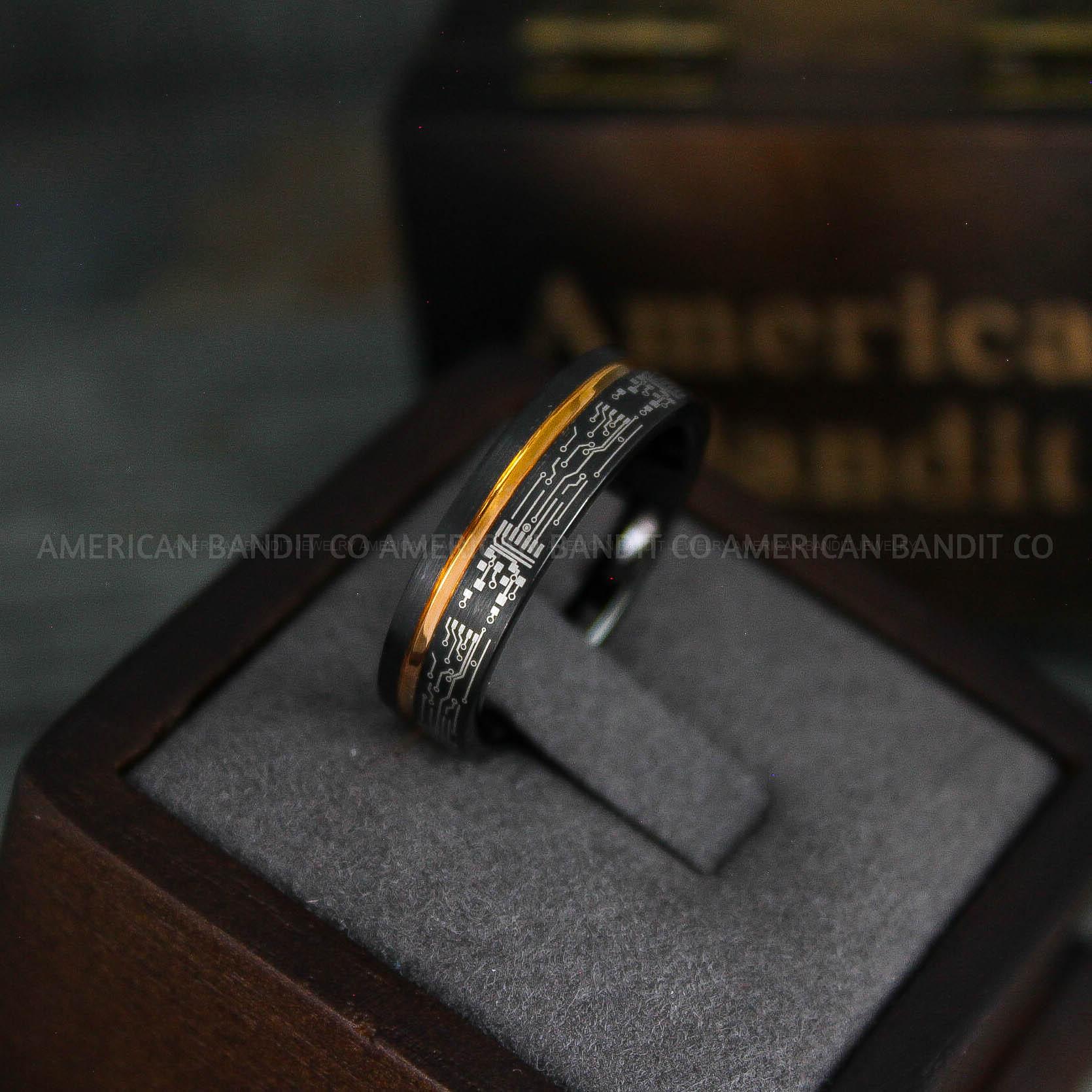 IMG_5503 Circuit Board Rings, Couple Rings, Circuit Board Wedding Bands, Gamer Rings, Gamer Wedding Bands, Gamer Wedding Rings - Image 1