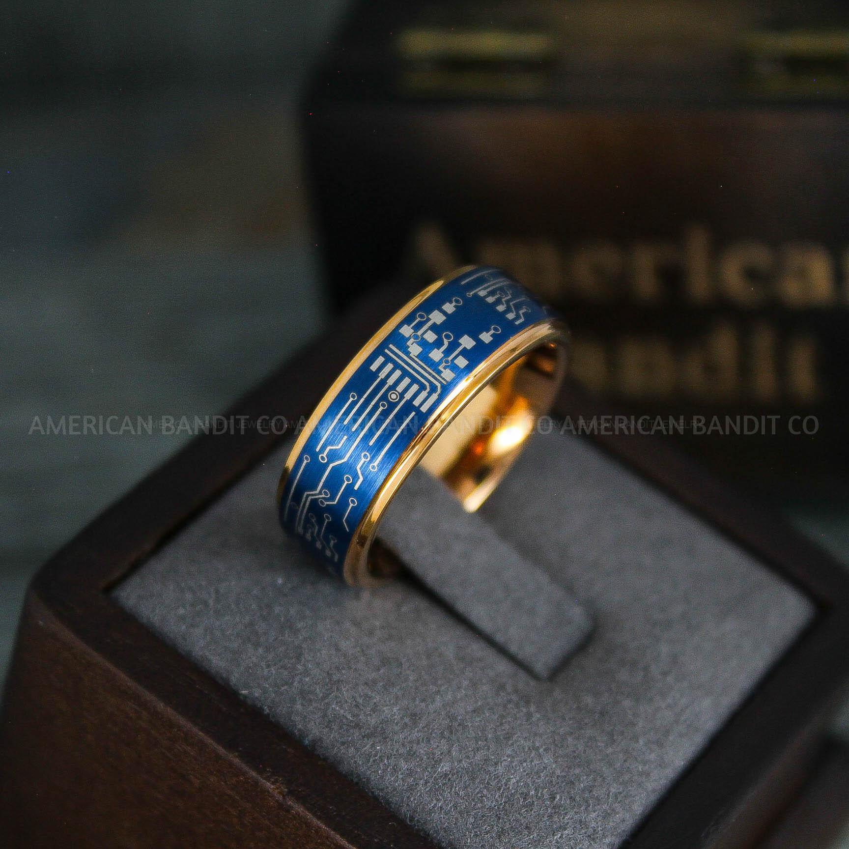 IMG_5507 Circuit Board Rings, Couple Rings, Circuit Board Wedding Bands, Gamer Rings, Gamer Wedding Bands, Gamer Wedding Rings - Image 1