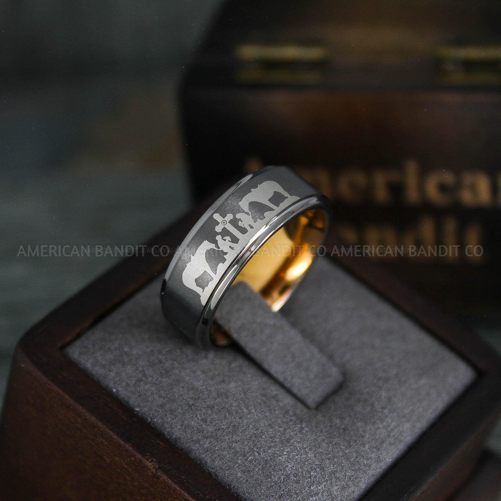 IMG_5511 Cowboys Rings, Cowboys Wedding Ring, Cowboys Wedding Band, Praying Cowboys Ring, Cowgirl Jewelry, Cowboy Jewelry, Cowgirl Wedding Band - Image 1