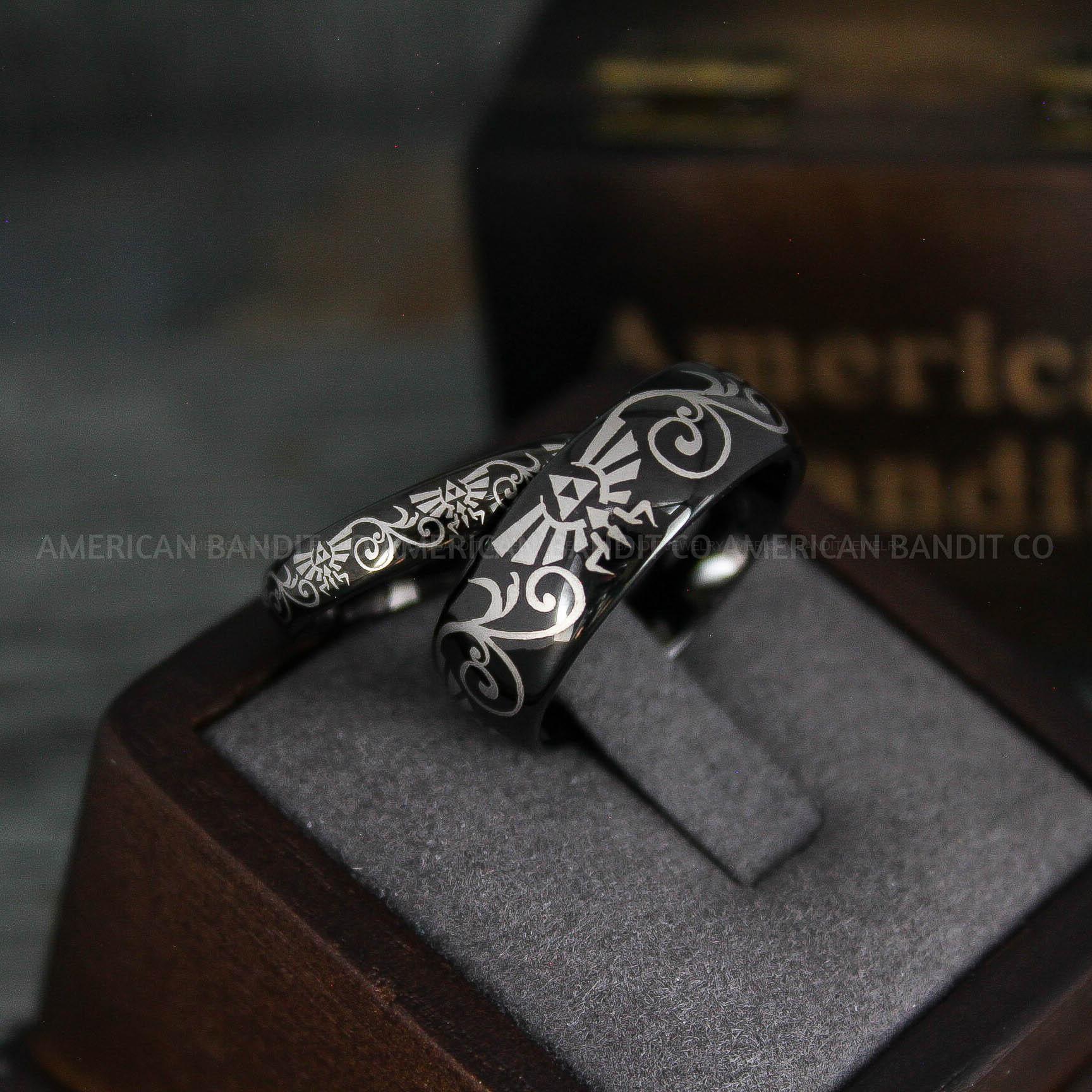 IMG_5515 Zelda Rings, Zelda Wedding Rings, Couple Rings, Gamer Rings, Gamer Jewelry, Zelda Wedding Bands, Gamer Wedding Rings, Black Wedding Rings - Image 1