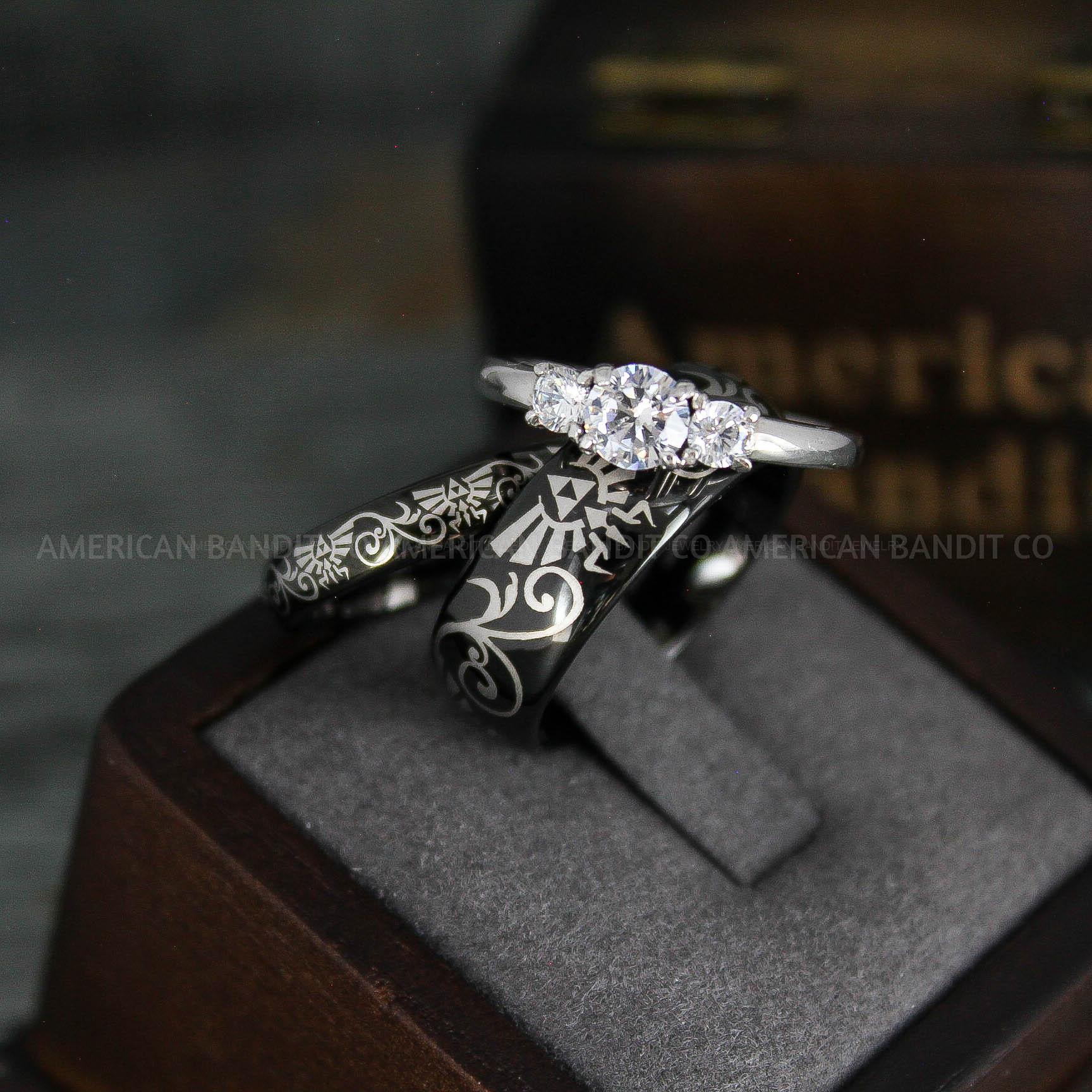 IMG_5517 Zelda Rings, Zelda Wedding Rings, Couple Rings, Gamer Rings, Gamer Jewelry, Zelda Wedding Bands, Gamer Wedding Rings, Black Wedding Rings - Image 1