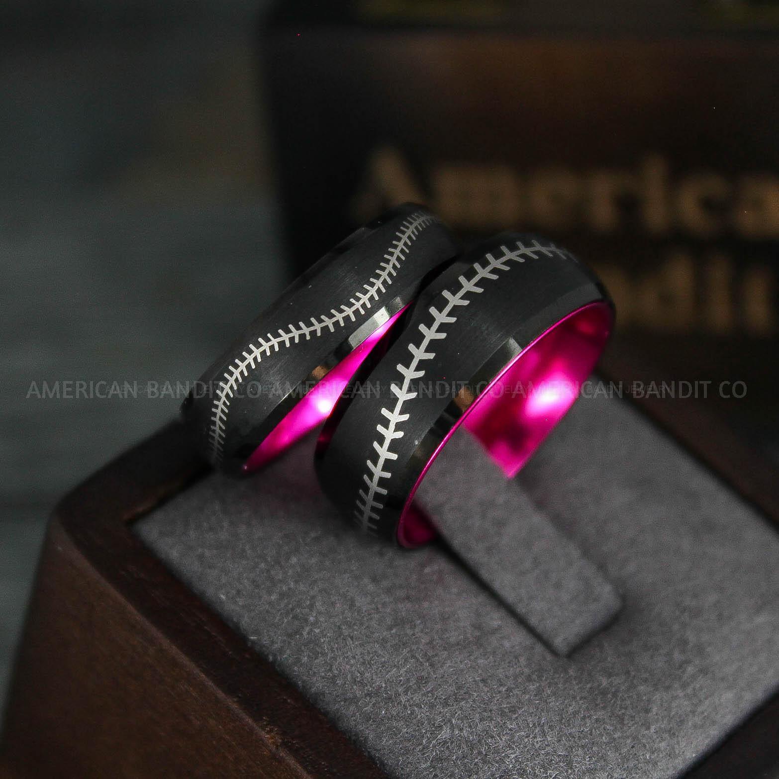 IMG_5531 Baseball Rings, Baseball Wedding Rings, Baseball Wedding Bands, Black Baseball Rings, Black Wedding Bands, Black Baseball Wedding Bands, Baseball Jewelry - Image 1