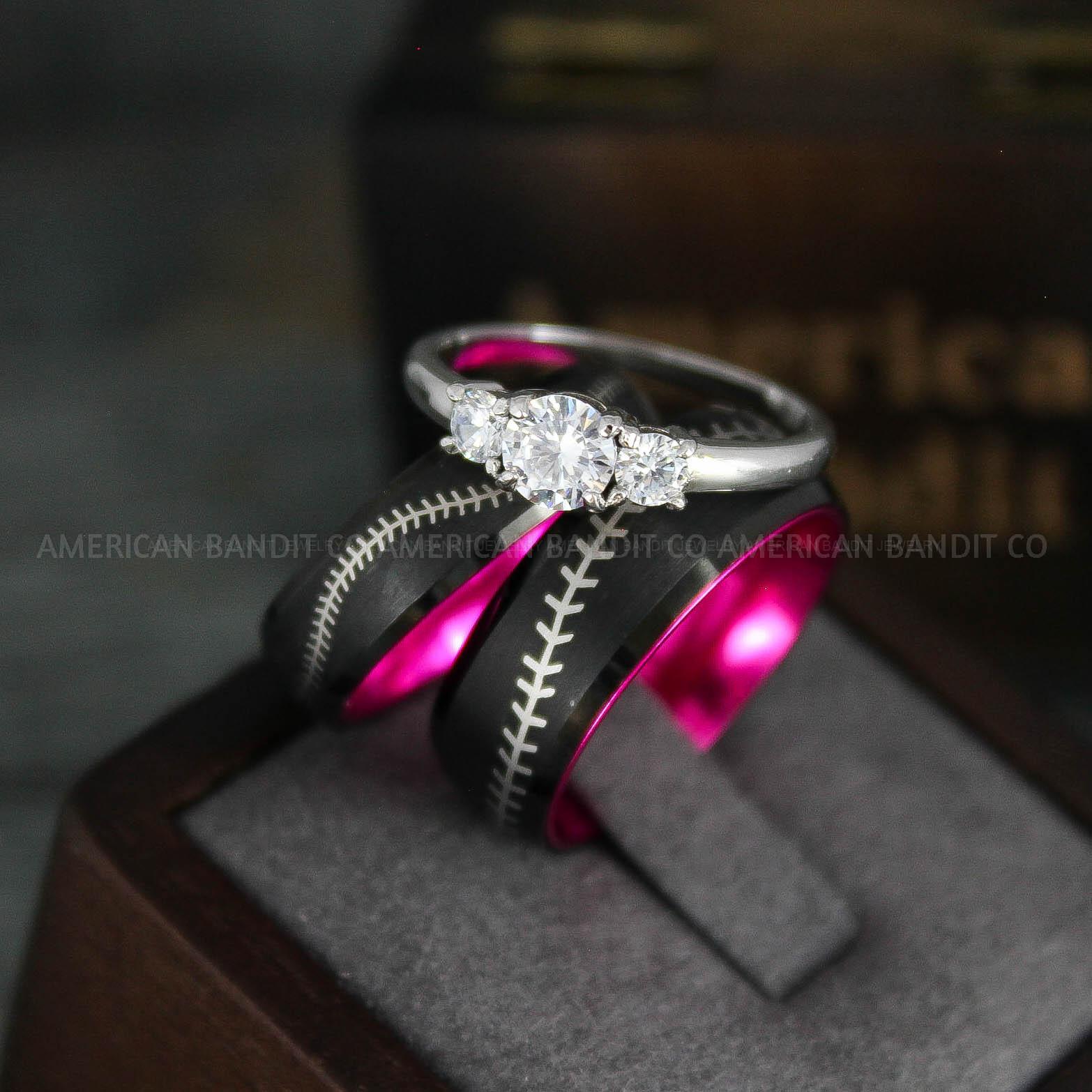 IMG_5532 Baseball Rings, Baseball Wedding Rings, Baseball Wedding Bands, Black Baseball Rings, Black Wedding Bands, Black Baseball Wedding Bands, Baseball Jewelry - Image 1