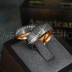 Baseball Rings, Baseball Wedding Rings, Baseball Wedding Bands, Gunmetal Baseball Rings, Gunmetal Wedding Bands, Gunmetal Baseball Wedding Bands, Baseball Jewelry - Image 3