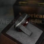 Baseball Ring, Baseball Wedding Ring, Baseball Wedding Band, Black Baseball Ring, Black Wedding Band, Black Baseball Wedding Band, Baseball Jewelry