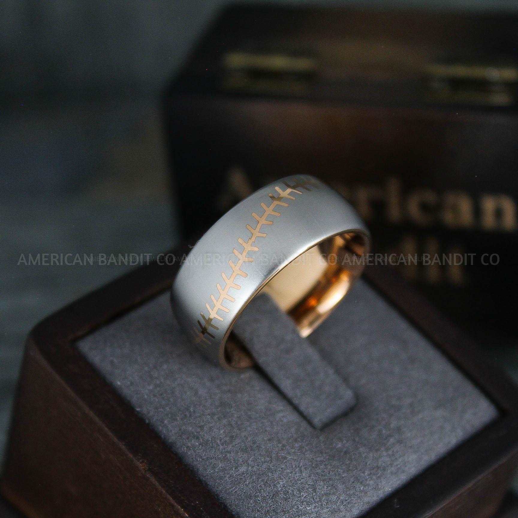 IMG_5552 Baseball Ring, Baseball Wedding Ring, Baseball Wedding Band, 14K Rose Gold Baseball Ring, Rose Gold Wedding Band, Rose Gold Baseball Wedding Band, Baseball Jewelry - Image 1