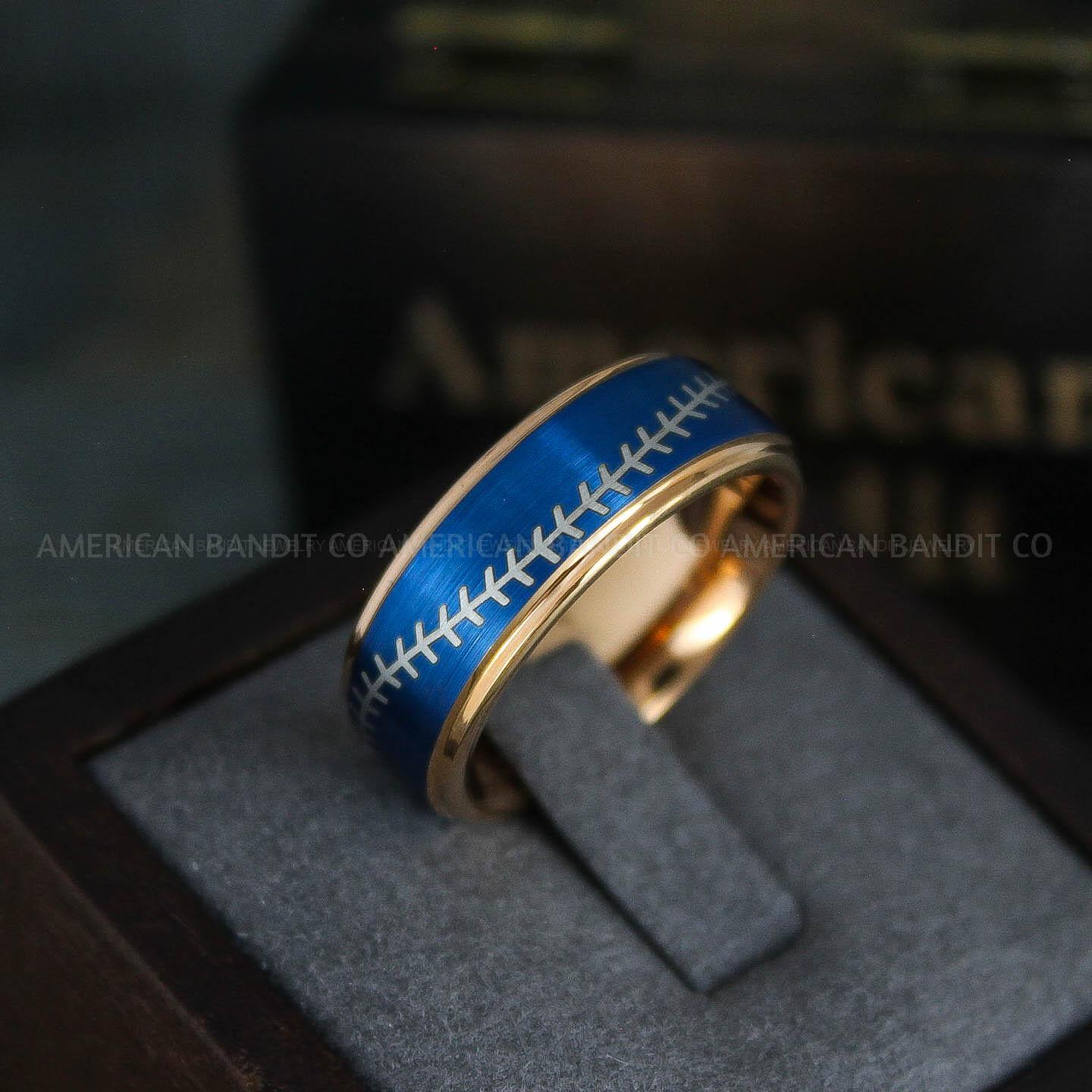 IMG_5555 Baseball Ring, Baseball Wedding Ring, Baseball Wedding Band, Rose Gold Baseball Ring, Rose Gold Wedding Band, Rose Gold Baseball Wedding Band, Baseball Jewelry - Image 1