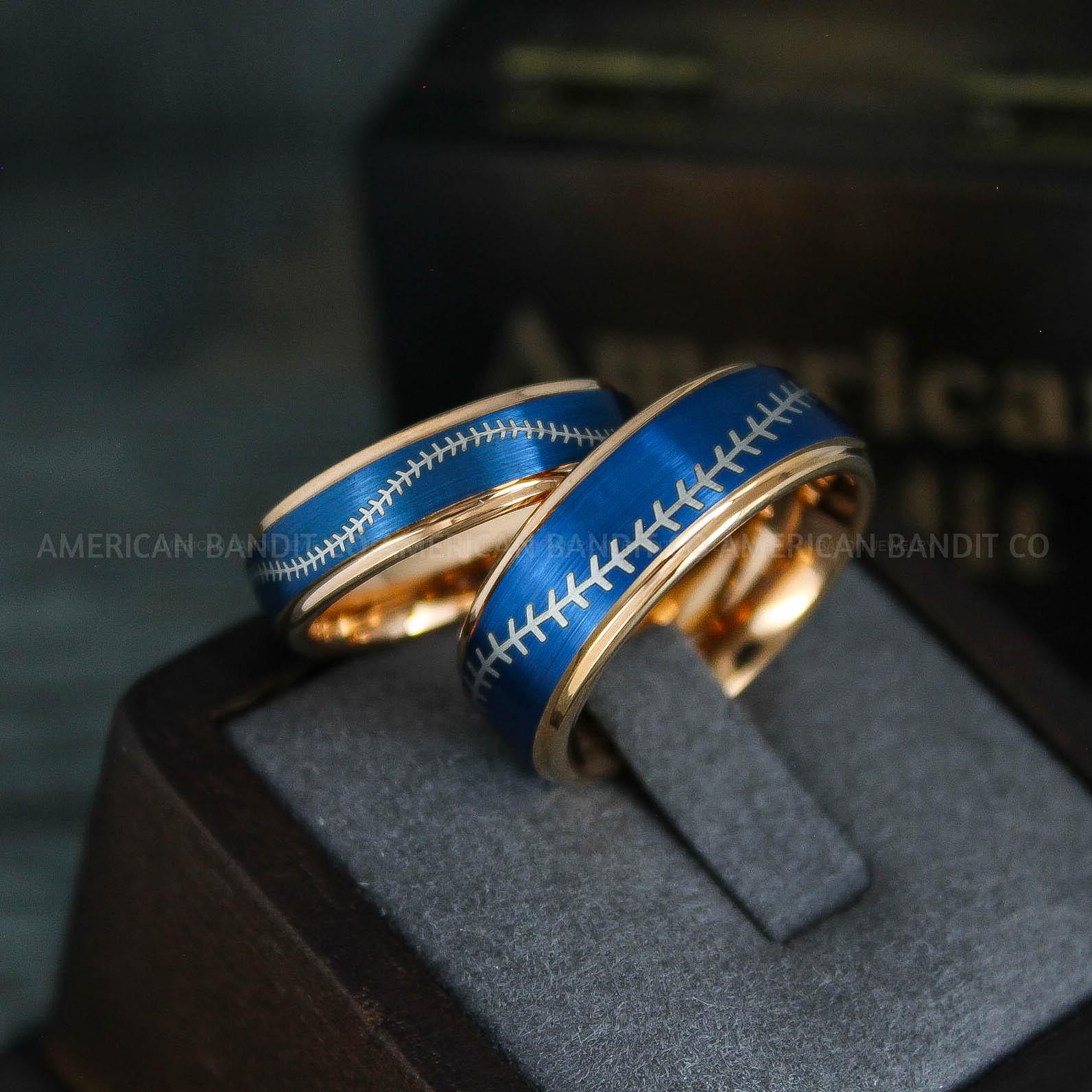 IMG_5556 Baseball Ring, Baseball Wedding Ring, Baseball Wedding Band, Rose Gold Baseball Ring, Rose Gold Wedding Band, Rose Gold Baseball Wedding Band, Baseball Jewelry - Image 1