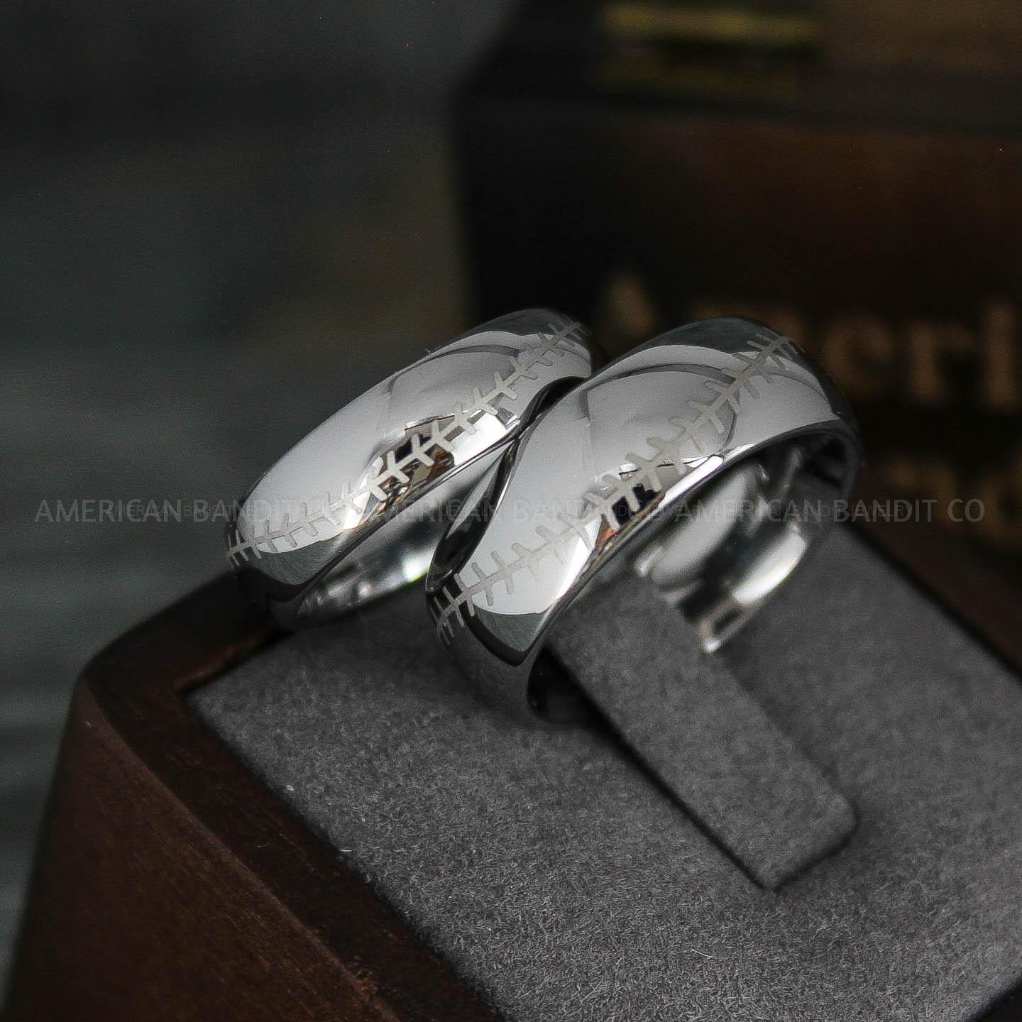 IMG_5558 Baseball Rings, Baseball Wedding Rings, Baseball Wedding Bands, Silver Baseball Rings, Silver Wedding Bands, Silver Baseball Wedding Bands, Baseball Jewelry - Image 1