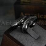 Baseball Ring, Baseball Wedding Ring, Baseball Wedding Band, Black Baseball Ring, Black Wedding Band, Black Baseball Wedding Band, Baseball Jewelry - Image 2