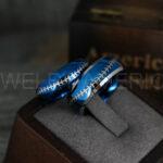 Baseball Rings, Baseball Wedding Rings, Baseball Wedding Bands, Blue Rings, Blue Wedding Bands, Blue Baseball Wedding Bands, Baseball Jewelry - Image 2