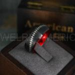 Baseball Ring, Baseball Wedding Ring, Baseball Wedding Band, Black Ring, Black Wedding Band, Black Baseball Wedding Band, Baseball Jewelry