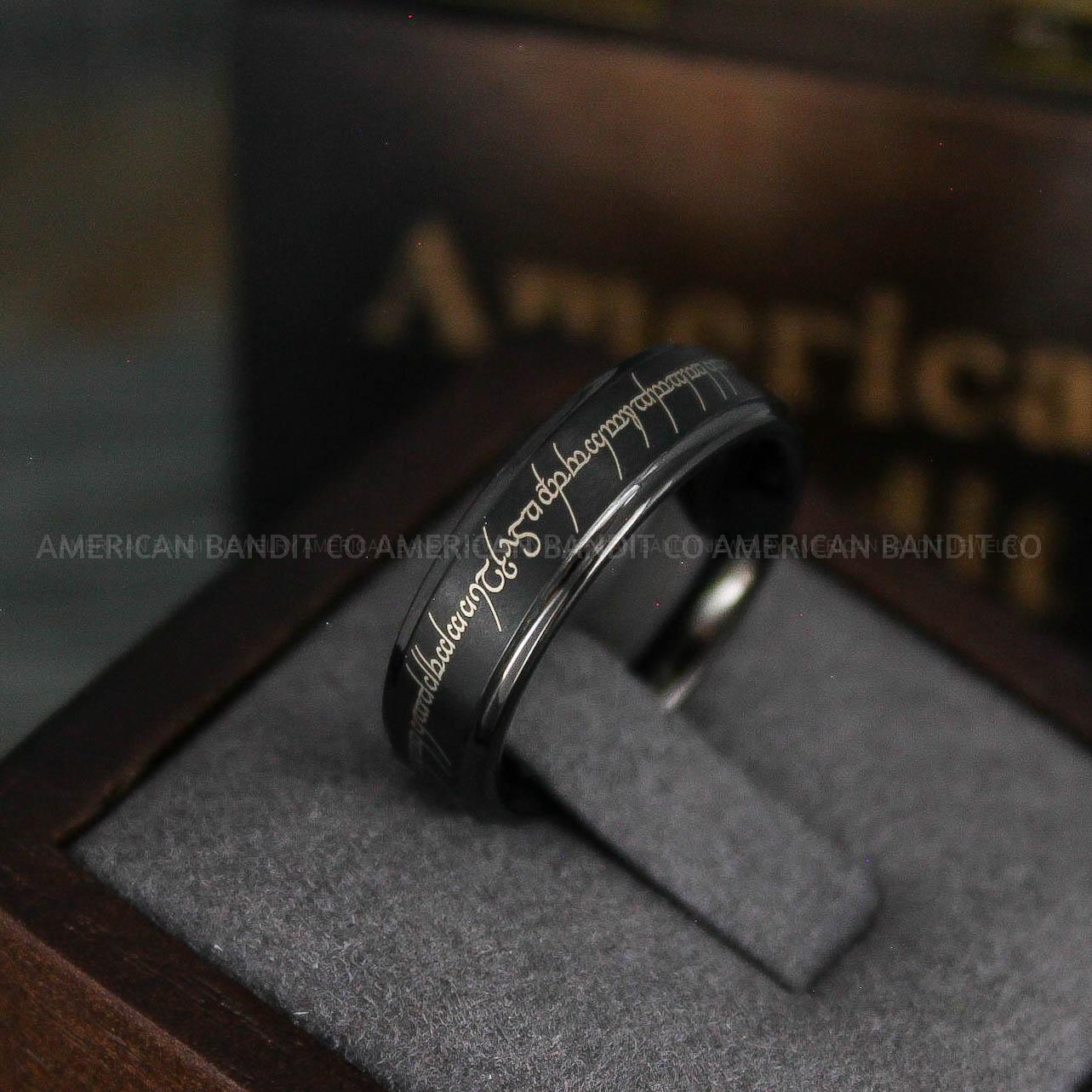 IMG_5593 Elvish Ring, Elvish Wedding Ring, Elvish Wedding Band, Elvish Jewelry, Black Wedding Ring - Image 1
