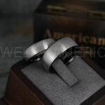 Silver Wedding Band, Silver Wedding Ring, Silver Tungsten Ring, Silver Tungsten Wedding Band - Image 2
