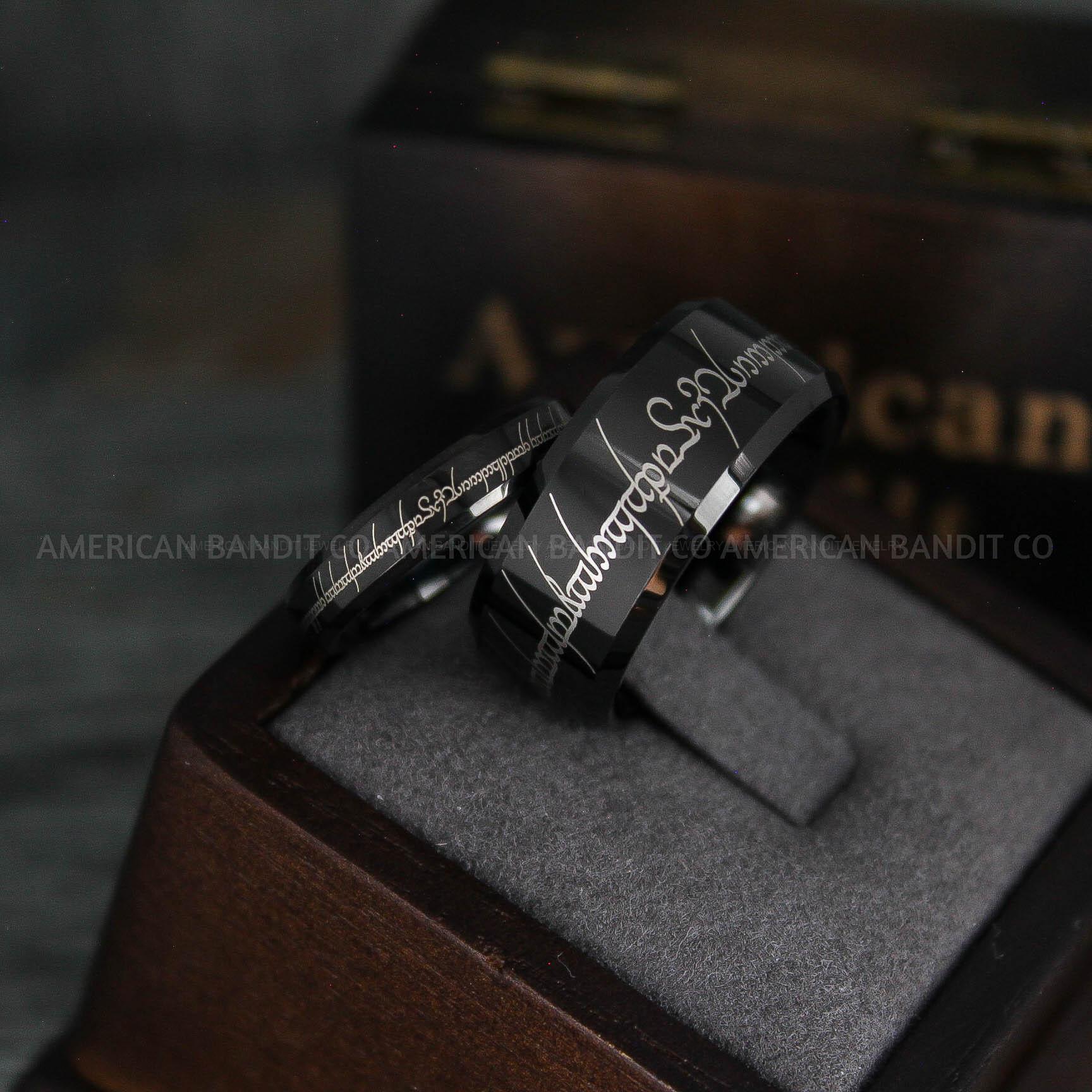 IMG_5601 Elvish Rings, Elvish Wedding Rings, Elvish Wedding Bands, Elvish Jewelry, Black Wedding Rings - Image 1