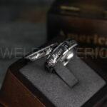 Simply Meant To Be Ring, Black Wedding Band, Black Wedding Ring, Jack and Sally Rings - Image 2
