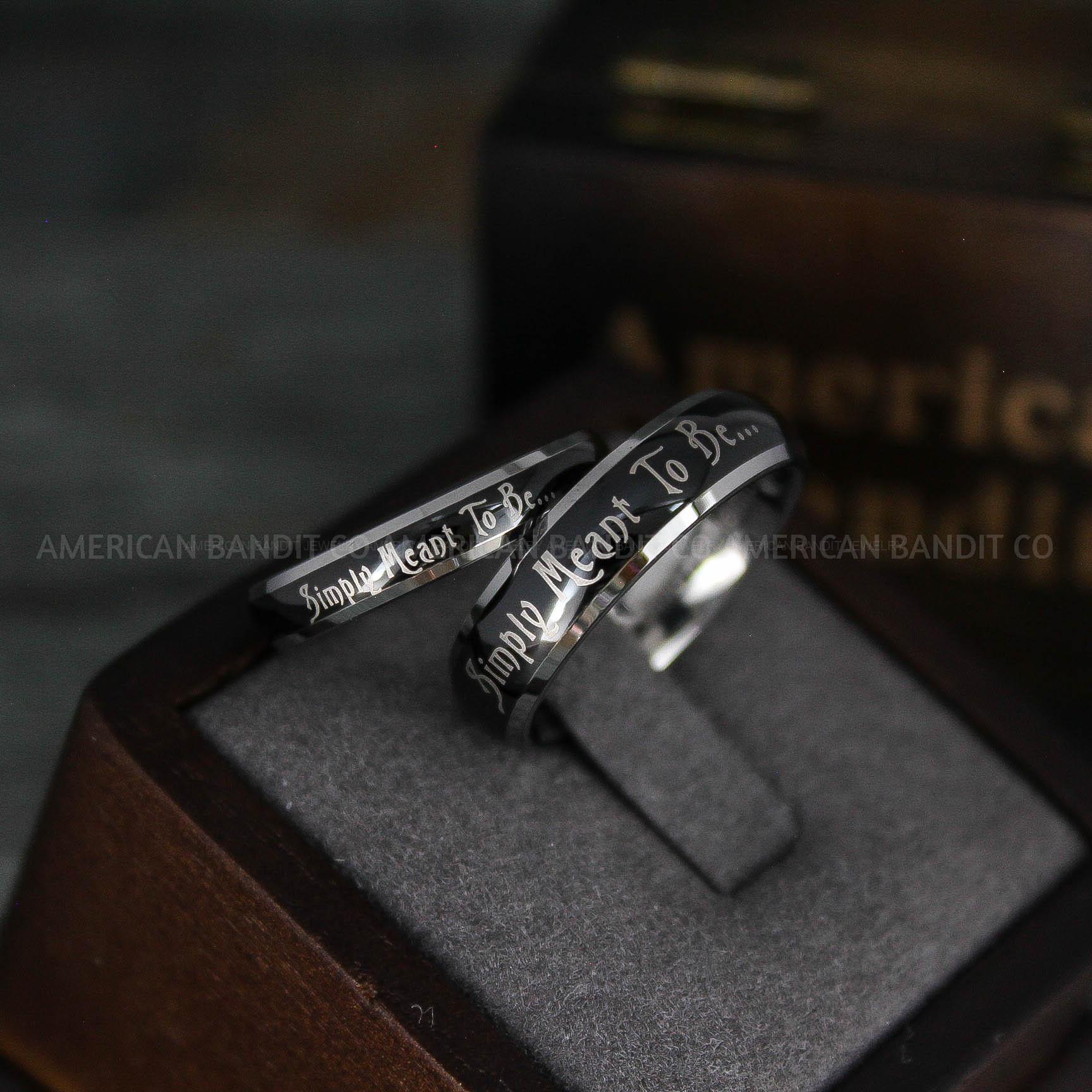IMG_5631 Simply Meant To Be Rings, Black Wedding Bands, Black Wedding Rings, Couple Rings, Couple Jewelry, His and Her Rings, Matching Rings Couple Wedding Ring Couple Jewelry - Image 1