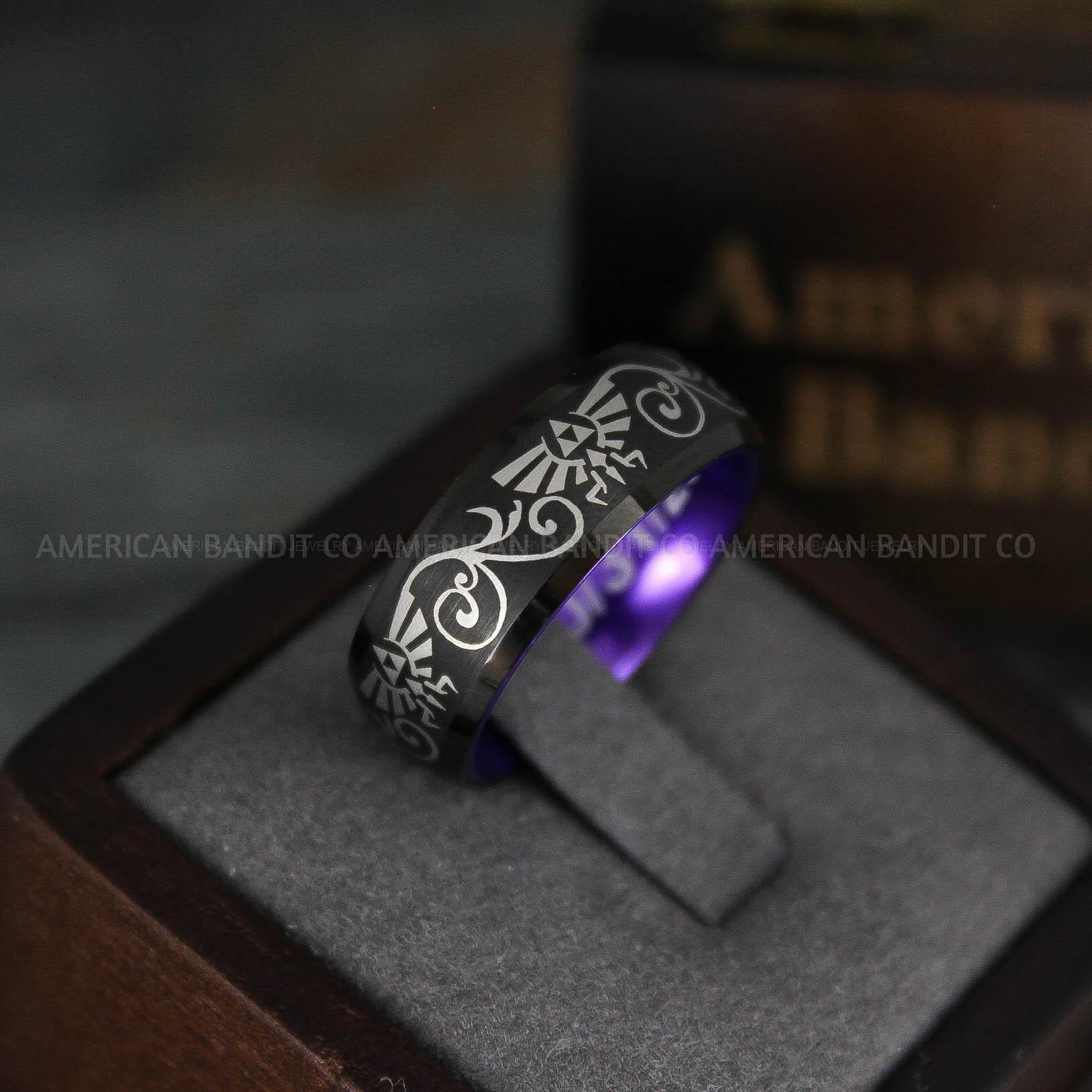 IMG_5638 Zelda Ring, Zelda Wedding Ring, Gamer Ring, Gamer Jewelry, Zelda Wedding Band, Gamer Wedding Ring, Black Wedding Ring - Image 1