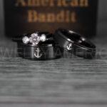 Nautical Ring, Anchor Ring, Black Anchor Rings, Black Wedding Rings, Black Nautical Rings, Black Wedding Bands, Black Anchor Tungsten Rings