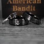 Nautical Ring, Anchor Ring, Black Anchor Rings, Black Wedding Rings, Black Nautical Rings, Black Wedding Bands, Black Anchor Tungsten Rings - Image 6