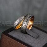 Damascus Steel Ring, Damascus Steel Wedding Ring, Damascus Steel Wedding Band, Gunmetal Wedding Ring, Gunmetal Damascus Steel Wedding Ring - Image 7