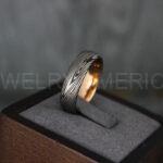 Damascus Steel Ring, Damascus Steel Wedding Ring, Damascus Steel Wedding Band, Gunmetal Wedding Ring, Gunmetal Damascus Steel Wedding Ring - Image 3