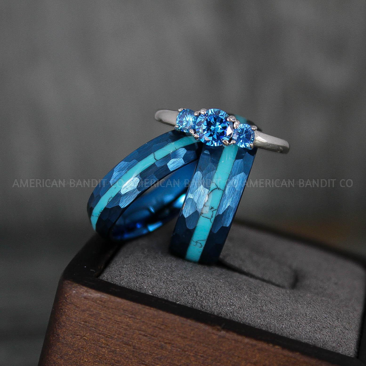 IMG_5693 Turquoise Rings, Turquoise Wedding Rings, Turquoise Wedding Bands, Turquoise Jewelry, Blue Wedding Rings, Blue Wedding Bands, Turquoise Rings - Image 1