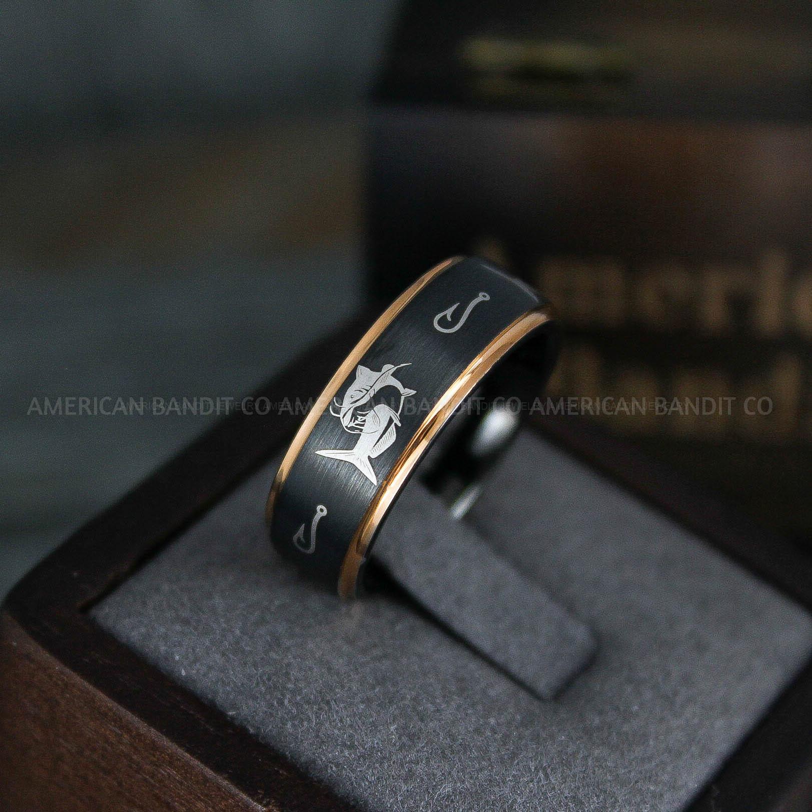 IMG_5703 Catfish Ring, Catfish Jewelry, Fishing Ring, Fisherman Ring, Catfish Wedding Ring, Hunting Ring, Fish Hooks Ring - Image 1