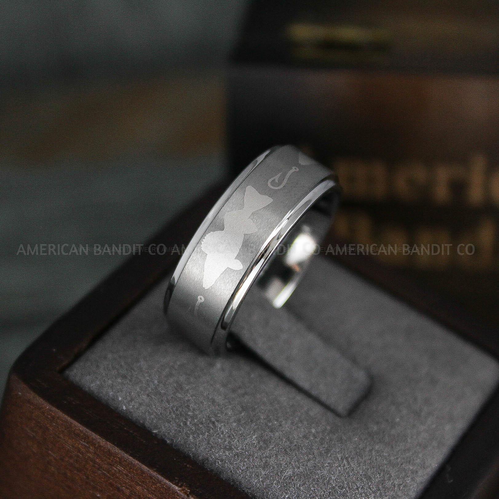 IMG_5704 Walleye Ring, Walleye Jewelry, Fishing Ring, Fisherman Ring, Walleye Wedding Ring, Hunting Ring, Fish Hooks Ring - Image 1