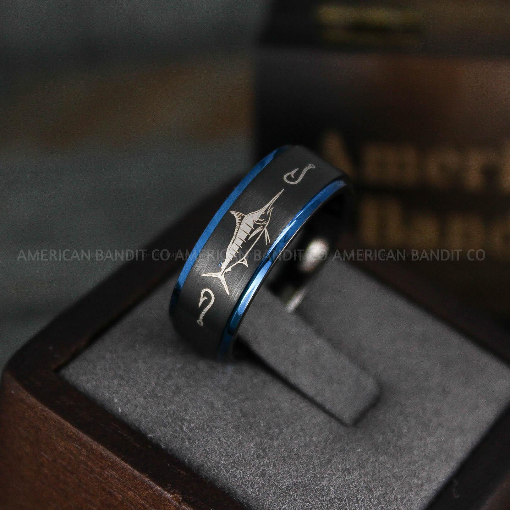 IMG_5707 Marlin Ring, Marlin Jewelry, Fishing Ring, Fisherman Ring, Marlin Wedding Ring, Hunting Ring, Fish Hooks Ring - Image 1